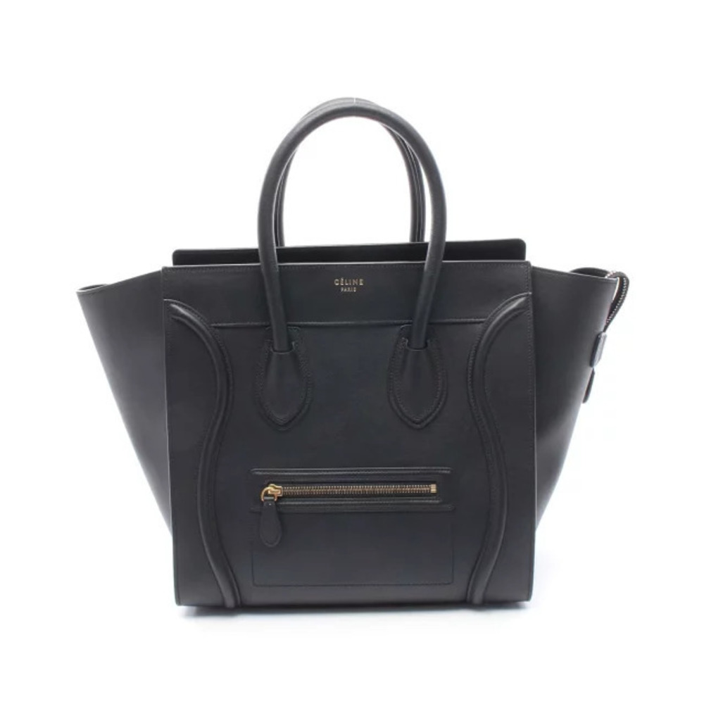 Celine Luggage Tote Shopper Handbag Leather Black